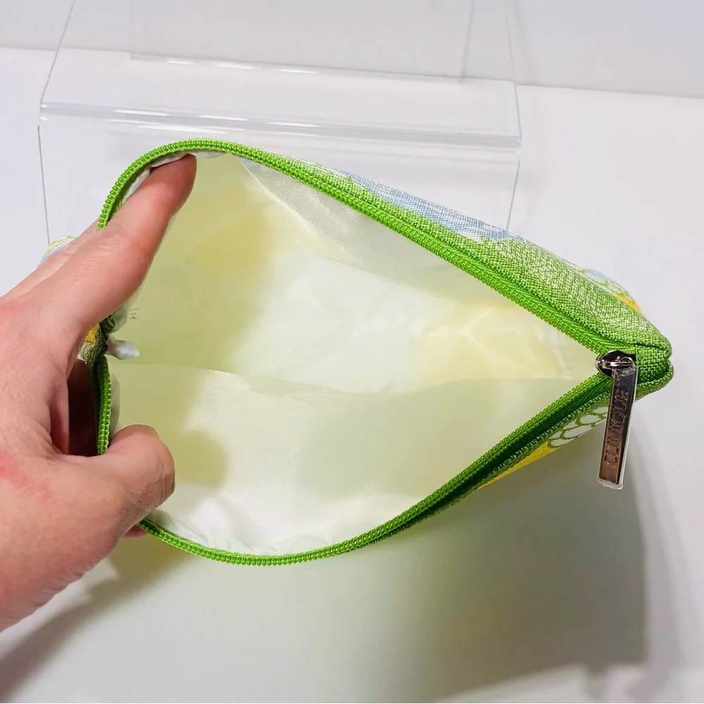 NEW Clinique Floral Pastel Cosmetic Bag 2.5”D x 8.5”W x 5.75”H